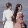 海灘上高雅的兩女郎 Elegant Women on a Beach