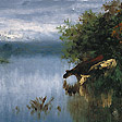 林間河畔啜水的牛 Cattle at a Wooded River